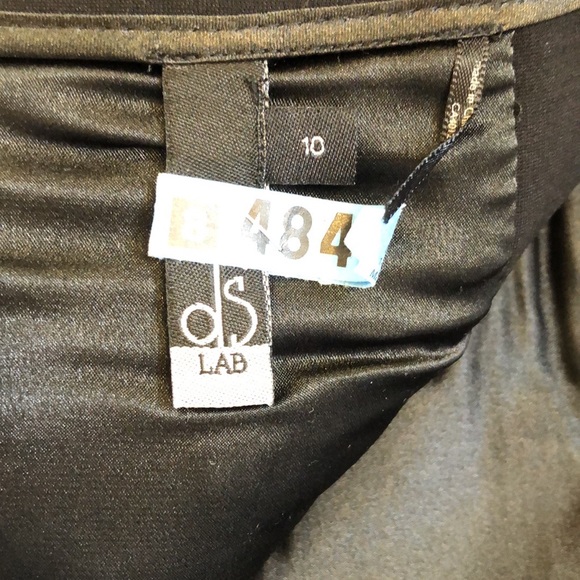 DS Labs pencil skirt, black, grey, black leather trim. - Picture 4 of 5